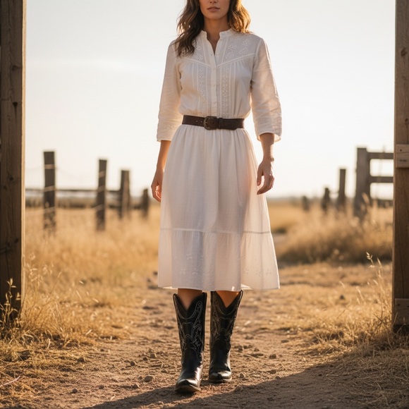 VINTAGE 1990 Frye Black Red Contrast Leather Embroidery Stitch Tall Cowboy Boot - Picture 4 of 16